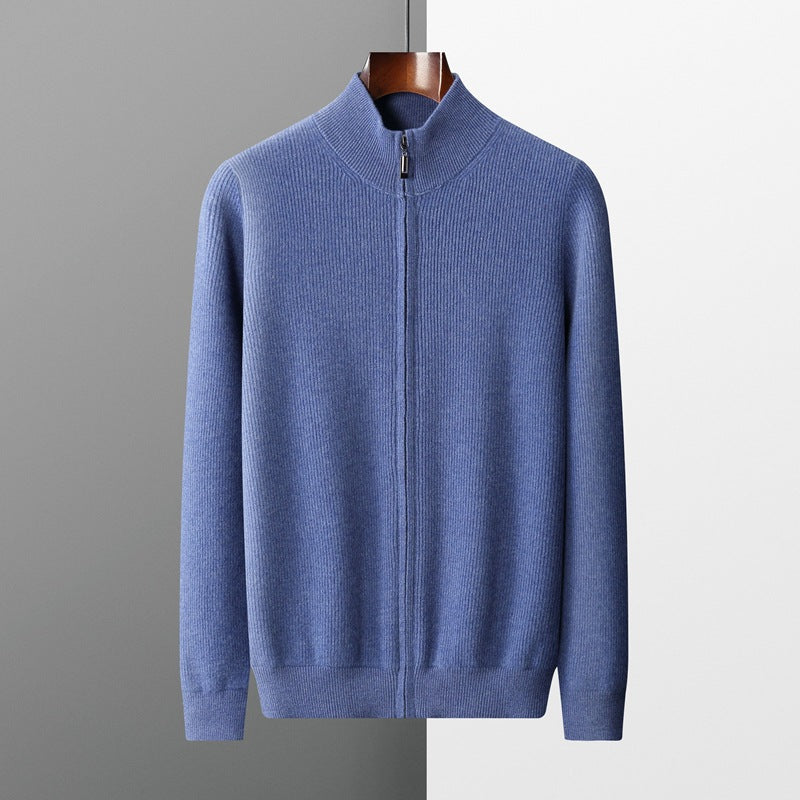 Men's Versatile Thick Wool Zippered Cardigan