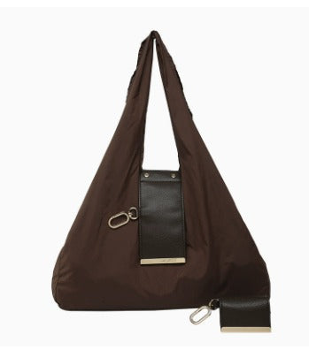 Women's Lightweight Nylon Shoulder Handbag with Key-ring