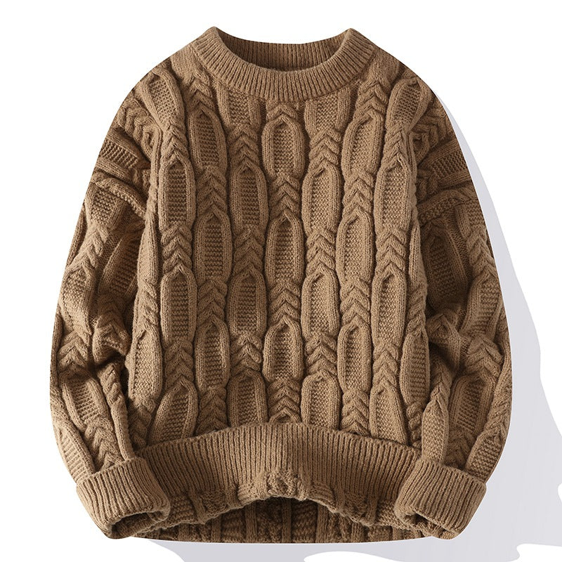 Men's Thick Needle Long-sleeve Round Neck Sweater