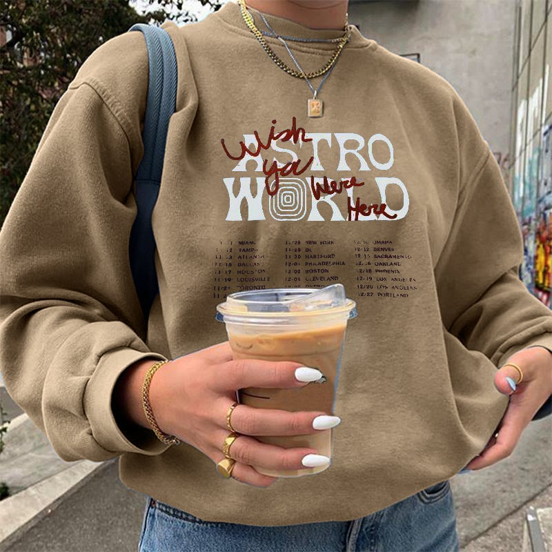 Casual Long Sleeve Women's Letter Print Sweatshirt Jacket