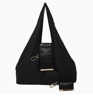 Women's Lightweight Nylon Shoulder Handbag with Key-ring