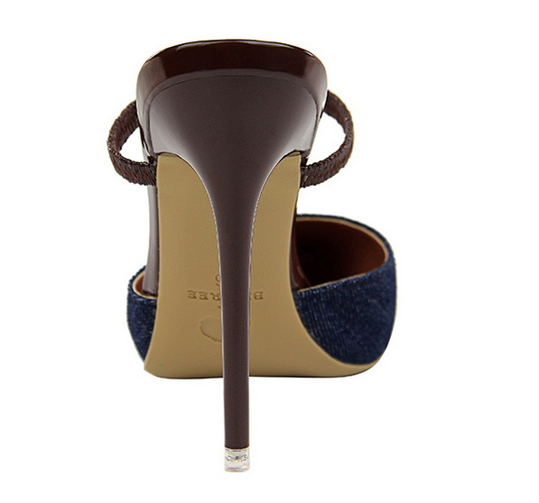 Denim Slide Sandals with High Heel for Women