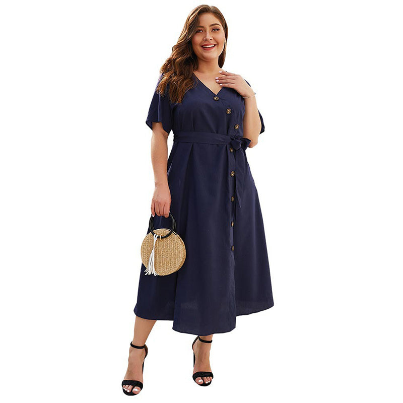 2023 Women's Elegant V-neck Long Summer Dress 4XL