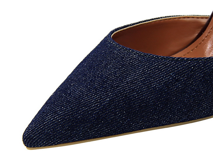 Denim Slide Sandals with High Heel for Women