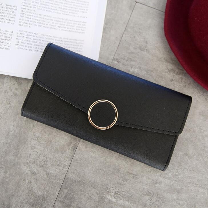 Women's Wallet with Stylish Round Buckle