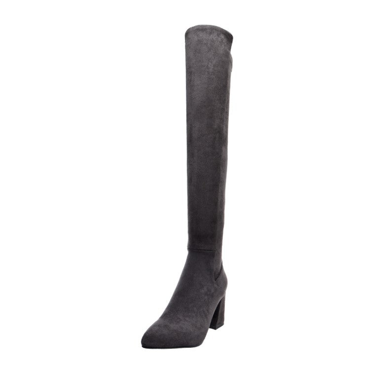 Women's High-Top Winter Fleece Over-the-Knee Boots