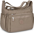 Nylon Crossbody Bag for Women, Waterproof, Lightweight, Large Travel Purse, Multi-Pocket Shoulder Bag