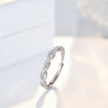 S925 Sterling Silver Adjustable Zircon Twist Ring