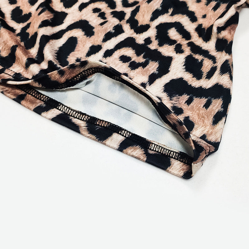 2019 Women's Leopard Print Maxi Dress with Spaghetti Straps
