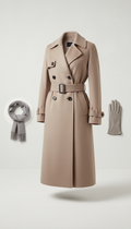 Cashmere belted trench coat