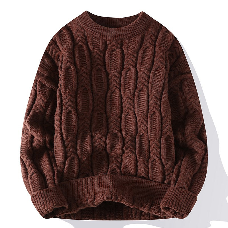 Men's Thick Needle Long-sleeve Round Neck Sweater