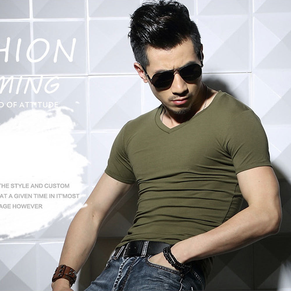Summer Short Sleeve T-Shirt, Crew Neck Slim Fit Top