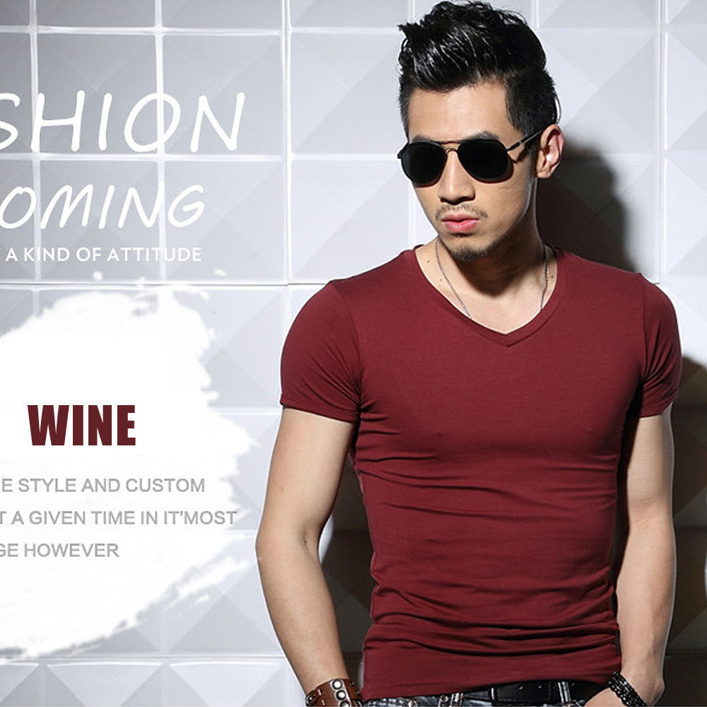 Summer Short Sleeve T-Shirt, Crew Neck Slim Fit Top
