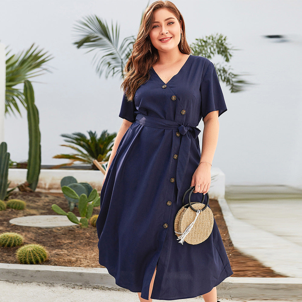 2023 Women's Elegant V-neck Long Summer Dress 4XL