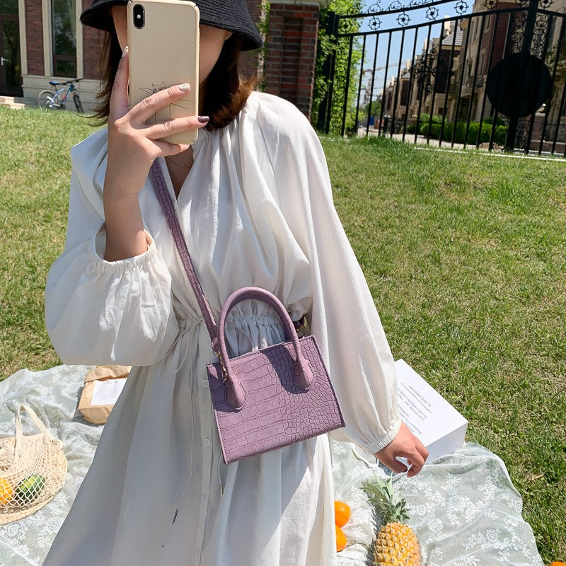 Summer Croc Embossed Mini Shoulder Bag