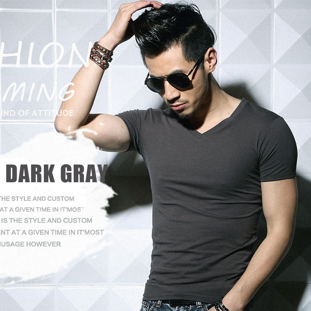 Summer Short Sleeve T-Shirt, Crew Neck Slim Fit Top