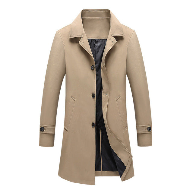 Men's Windbreaker Coat - Spring Casual Lapel Jacket