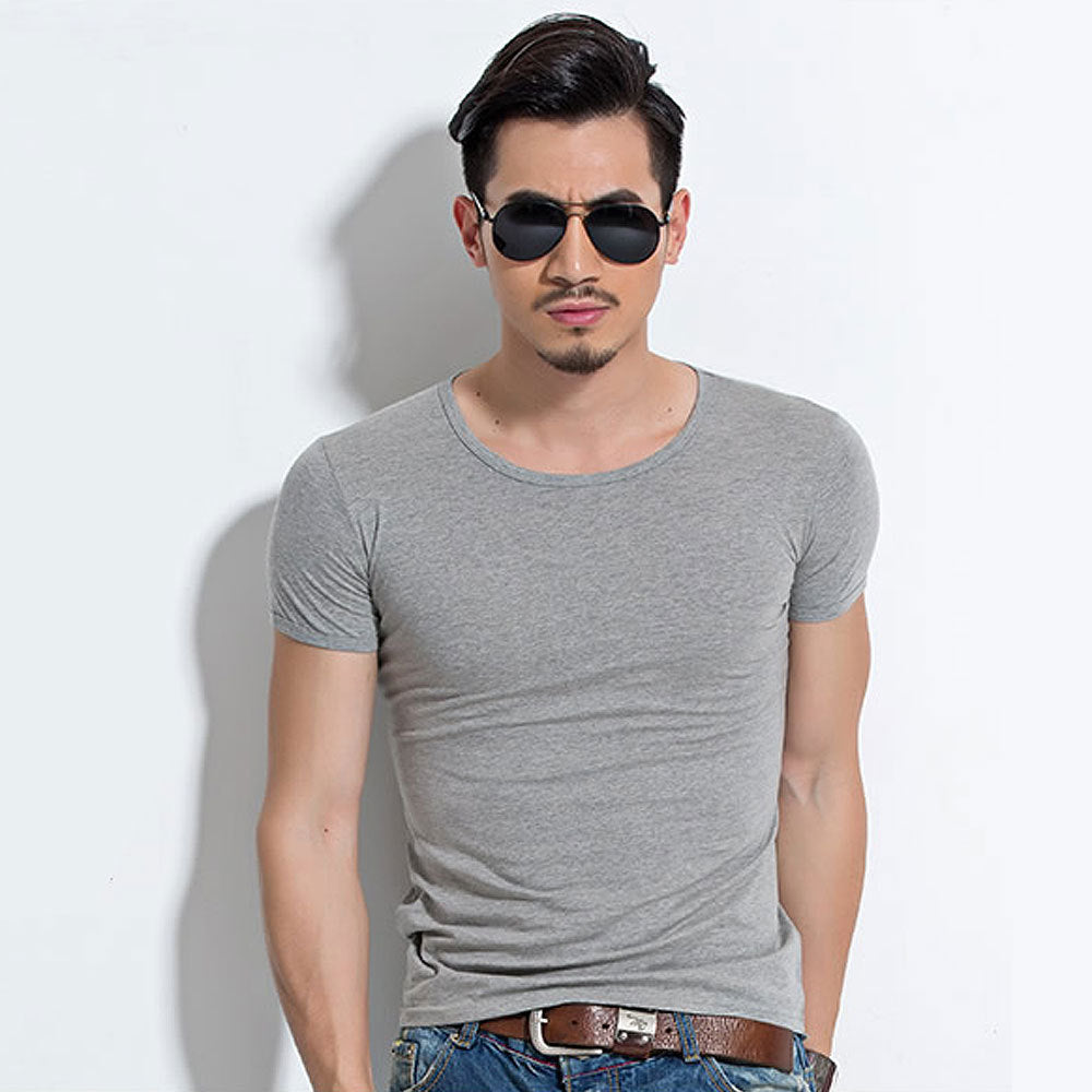 Summer Short Sleeve T-Shirt, Crew Neck Slim Fit Top