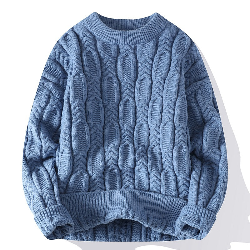 Men's Thick Needle Long-sleeve Round Neck Sweater