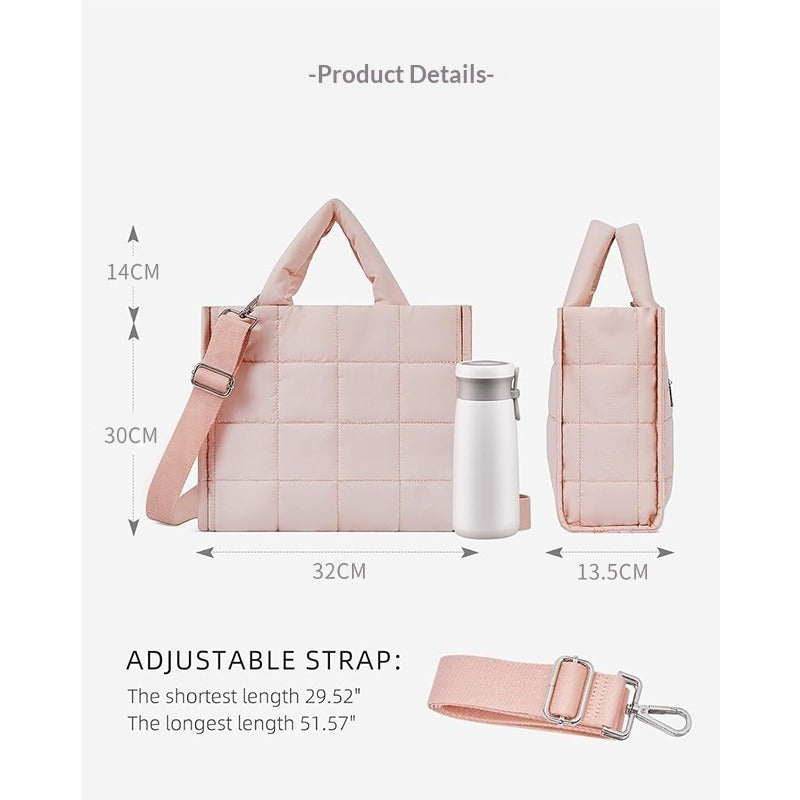 Square Grid Down Quilted Crossbody Bag