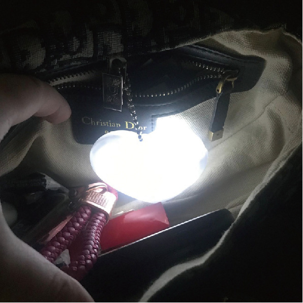 Women's Purse Light, Heart-Shaped Design