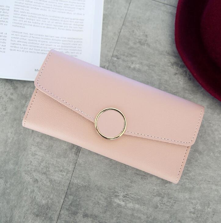 Women's Wallet with Stylish Round Buckle
