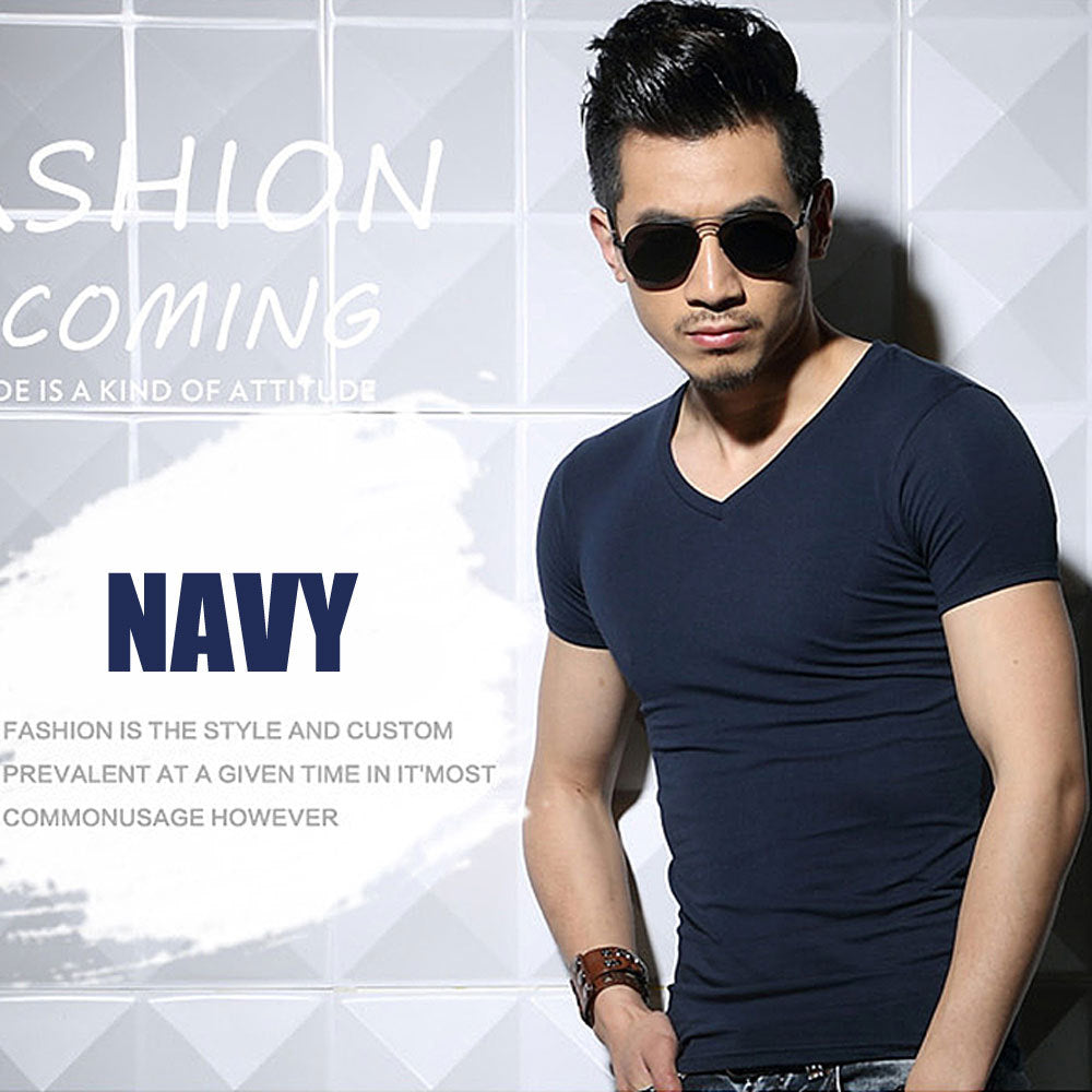 Summer Short Sleeve T-Shirt, Crew Neck Slim Fit Top