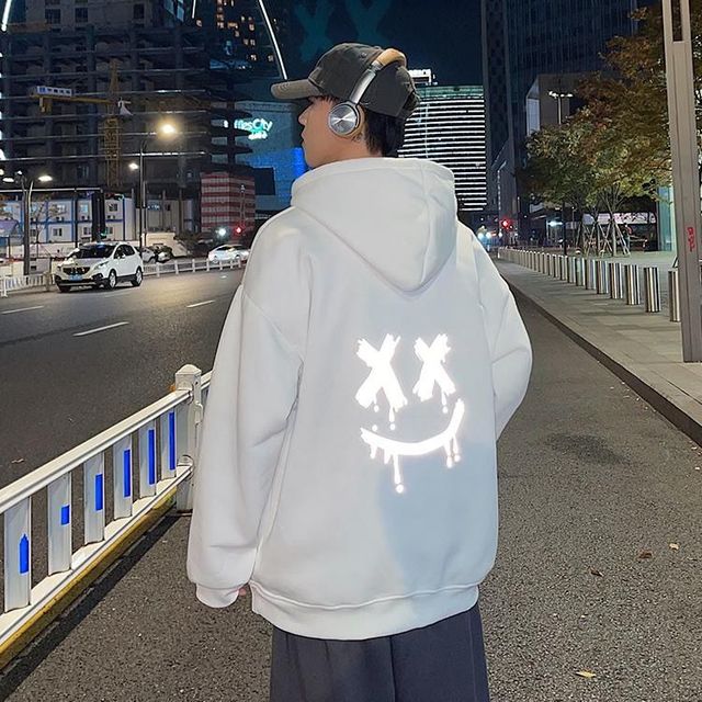 Fluorescent Printed Men's Hip-Hop Casual Sweater