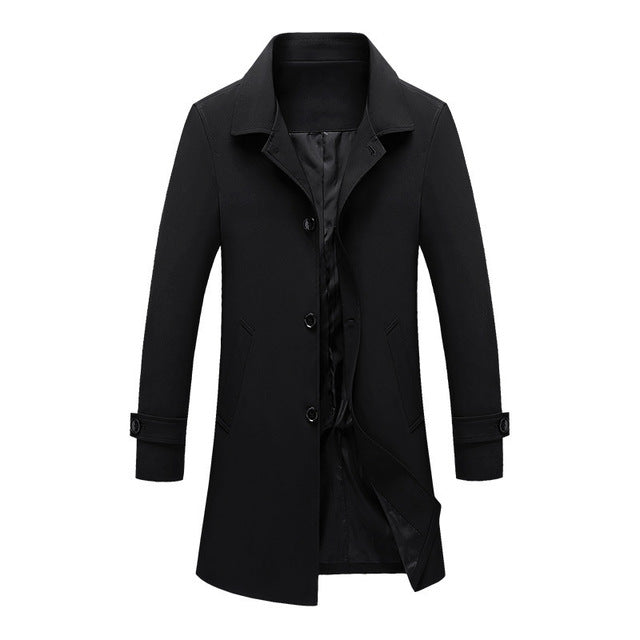 Men's Windbreaker Coat - Spring Casual Lapel Jacket