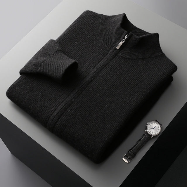 Men's Versatile Thick Wool Zippered Cardigan
