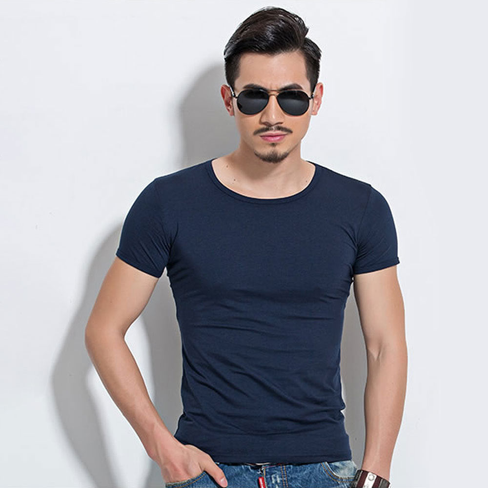 Summer Short Sleeve T-Shirt, Crew Neck Slim Fit Top