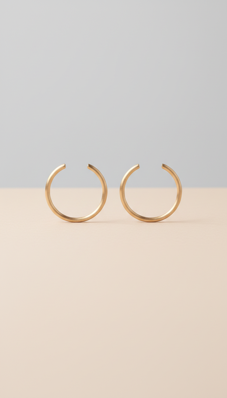 Minimalist gold hoop earrings