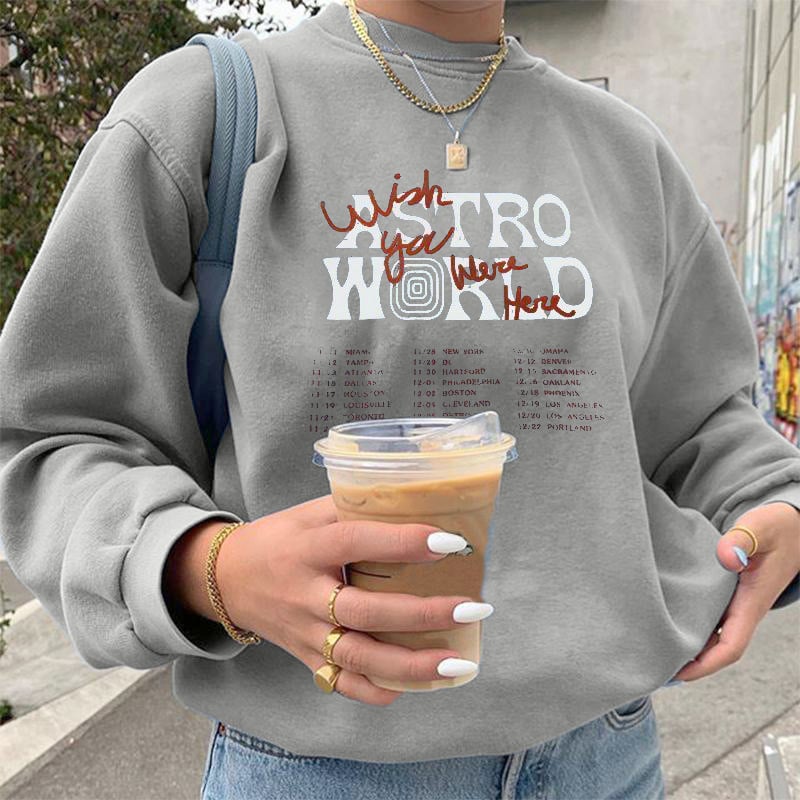 Casual Long Sleeve Women's Letter Print Sweatshirt Jacket