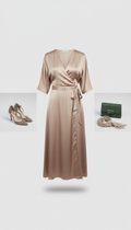 Silk wrap midi dress