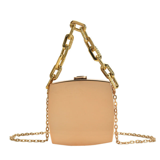 Ladies Evening Clutch, Metallic Mini Purse and Handbag for Evening Event