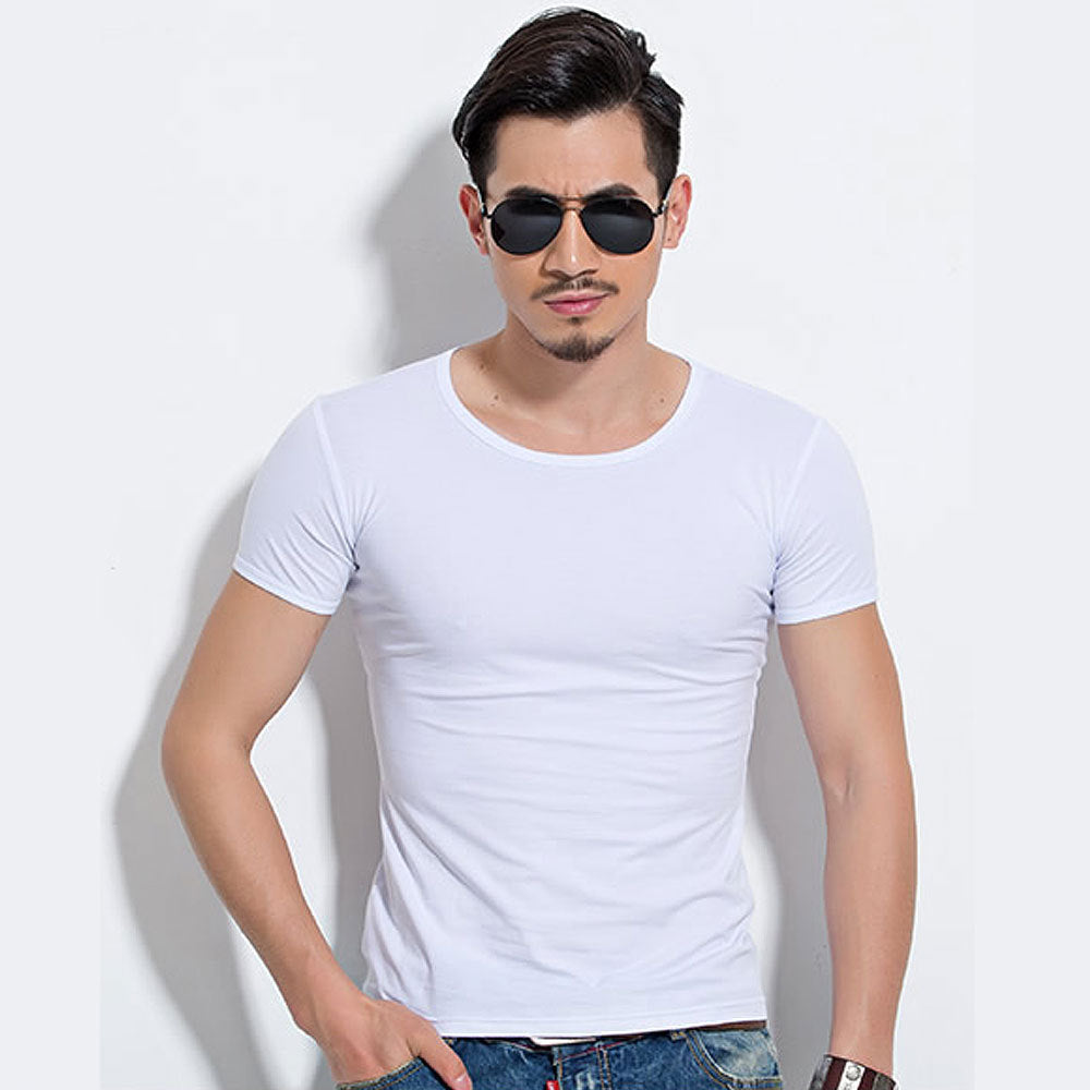 Summer Short Sleeve T-Shirt, Crew Neck Slim Fit Top