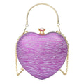 Ladies Evening Bag, Heart Shaped Clutch Purse for Women, Handbag for Wedding, Cocktail Party