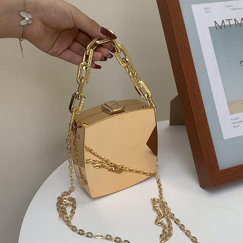 Ladies Evening Clutch, Metallic Mini Purse and Handbag for Evening Event