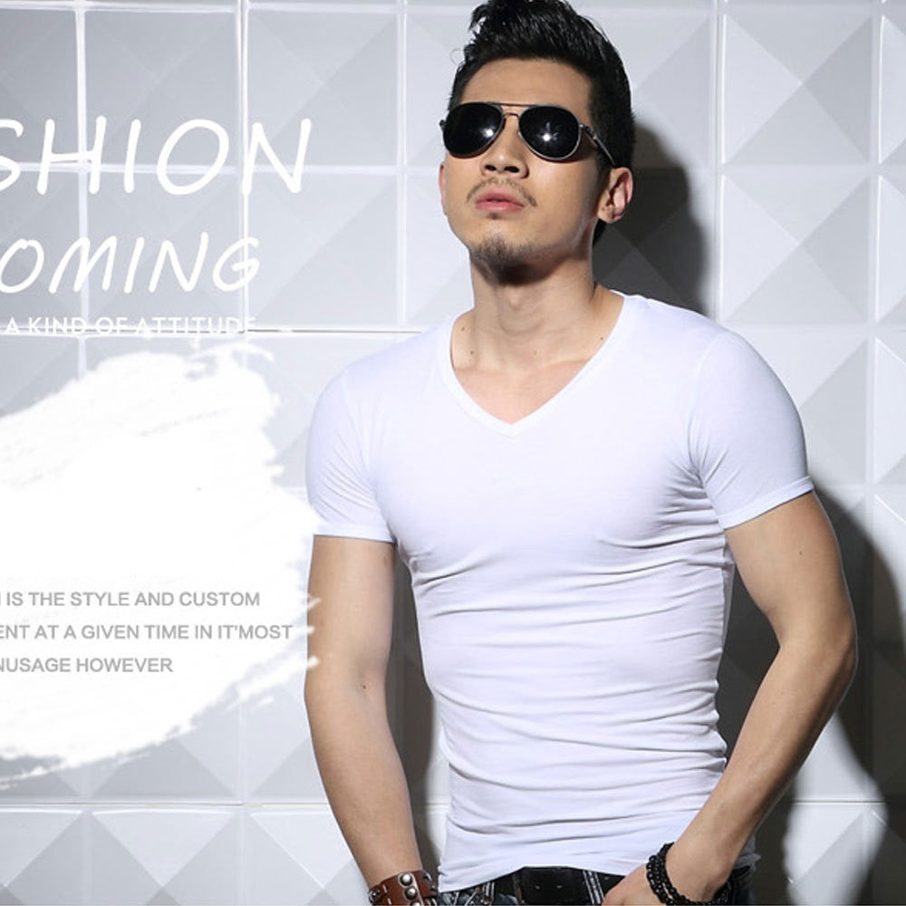 Summer Short Sleeve T-Shirt, Crew Neck Slim Fit Top