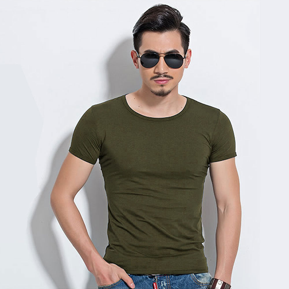 Summer Short Sleeve T-Shirt, Crew Neck Slim Fit Top