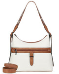 Women's Vegan Leather Shoulder Bag, Ladies Classic Handbag with Interchangeable Straps