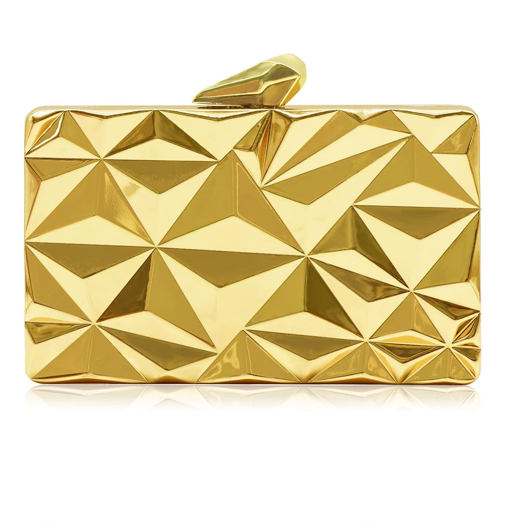 Ladies Clutch Purse, Metallic Bridal Party Bag, Geometric Evening Clutch, Formal Handbag
