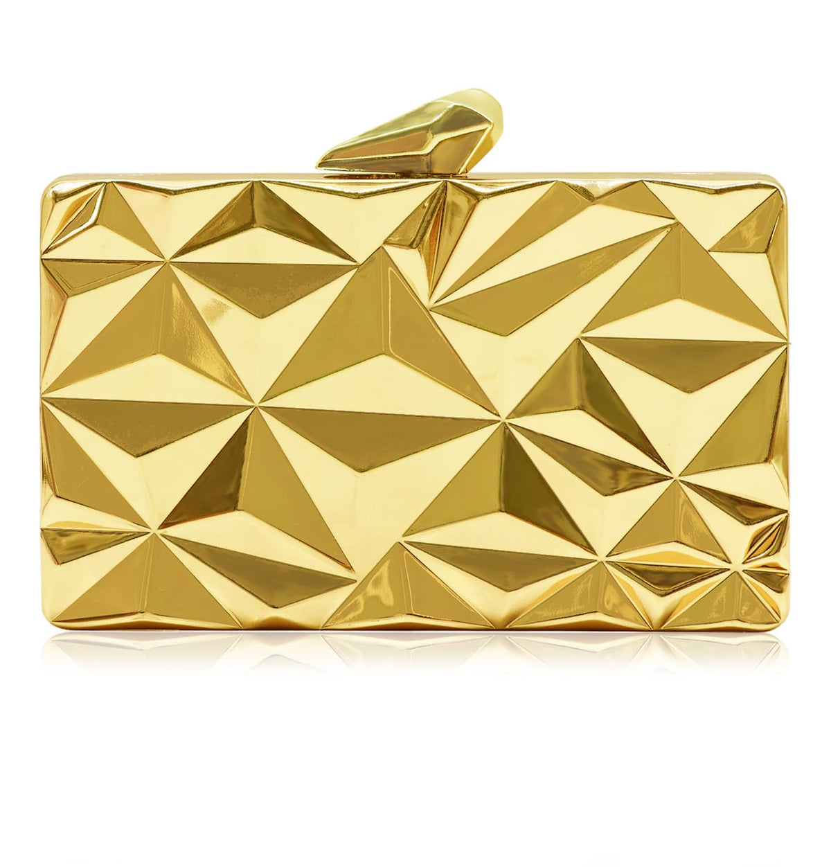 Ladies Clutch Purse, Metallic Bridal Party Bag, Geometric Evening Clutch, Formal Handbag