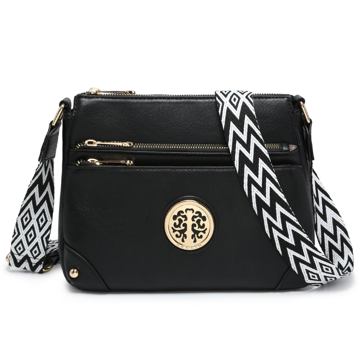 Crossbody Purse for Women, Multi Pocket Shoulder Bag, Medium Handbag with Guitar Strap