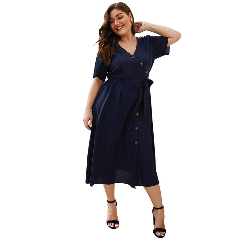 2023 Women's Elegant V-neck Long Summer Dress 4XL