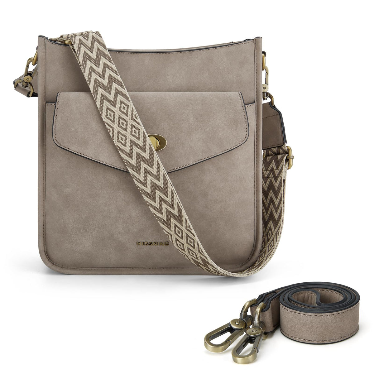 Crossbody Bag for Women, Trendy Vegan Leather Shoulder Bag, Handbag with 2 Shoulder Straps
