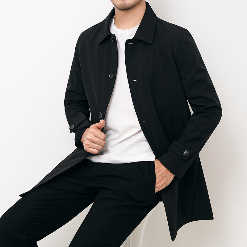 Men's Windbreaker Coat - Spring Casual Lapel Jacket