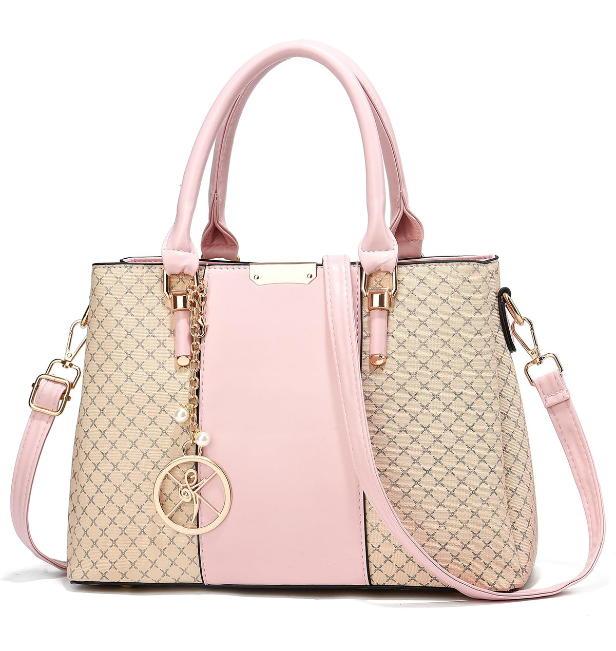 Handbag for Women, 3 Zip Compartments, Tote Bag, Designer Shoulder Purse, Top Handle Satchel Bag