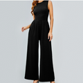 Sleeveless Women's Jumpsuit with Wide Legs (One Piece)