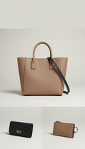 Structured leather tote bag